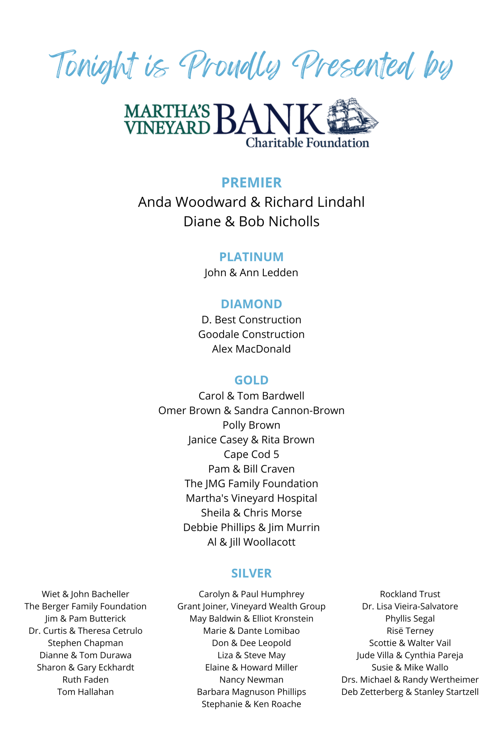 2026 Summer Soiree Sponsors